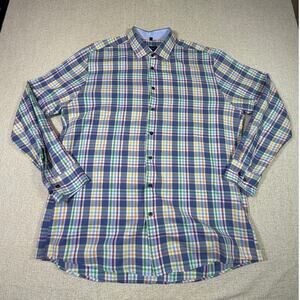 Haupt Men's XL Multicolor Check Modern Fit Long Sleeve Button Front Shirt Dress